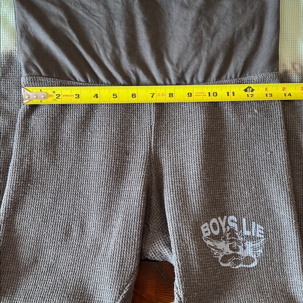 Boys Lie - That's Why Thermal Pants Mint Grey Flare Fold Over Waistband - Size L - Picture 11 of 11